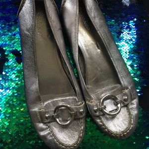Silver Calvin Klein Flats 7 Oxfords